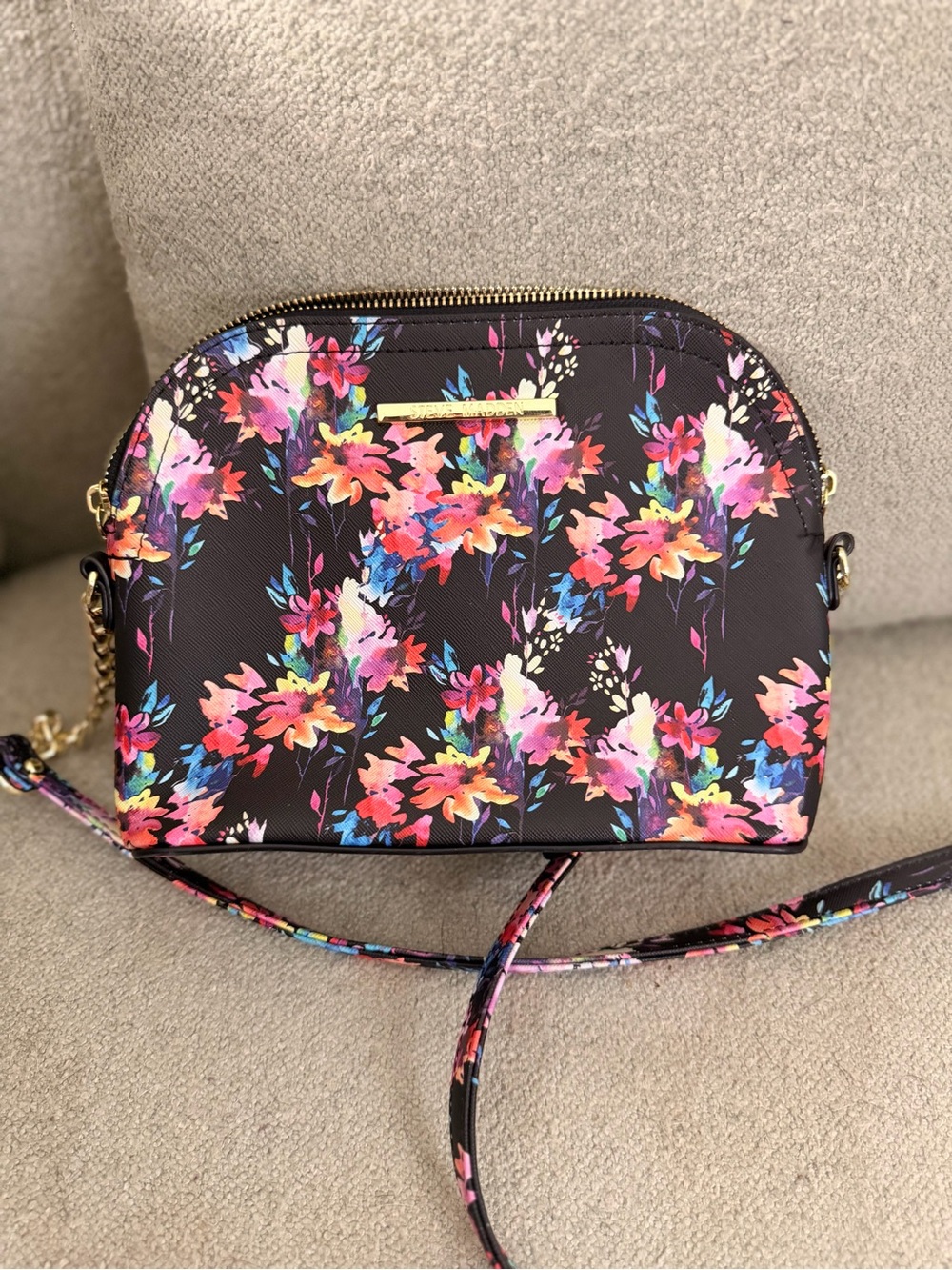 Steve Madden Black Floral Crossbody Bag